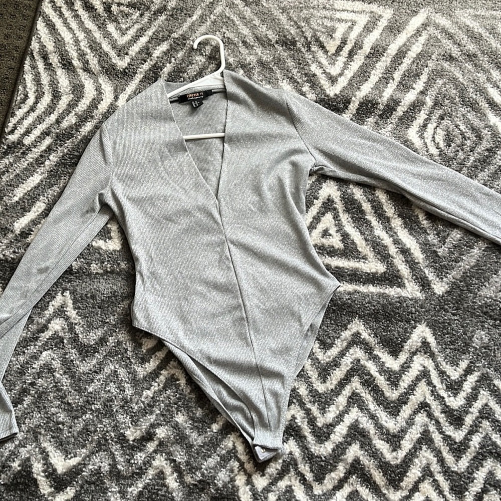 Silver Bodysuit Top